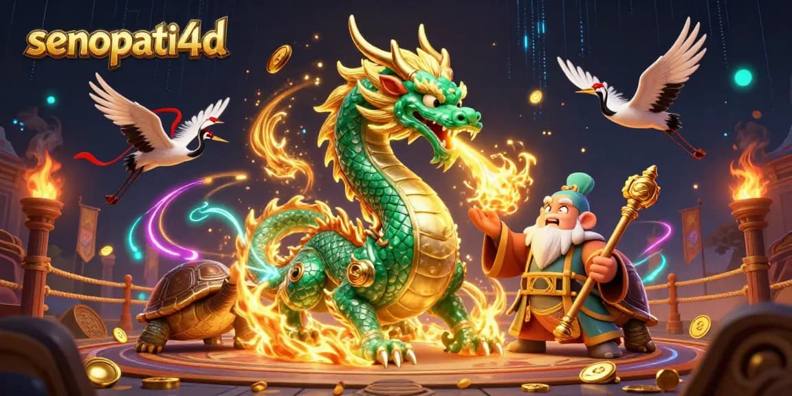 Experience jackpots with senopati4d, featuring a jade dragon, turtle sage, and lucky cranes.