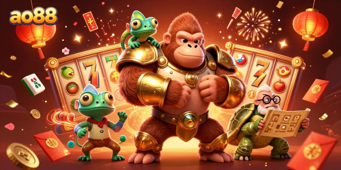 Experience winning thrills at ao88 with vibrant characters and dynamic casino elements.