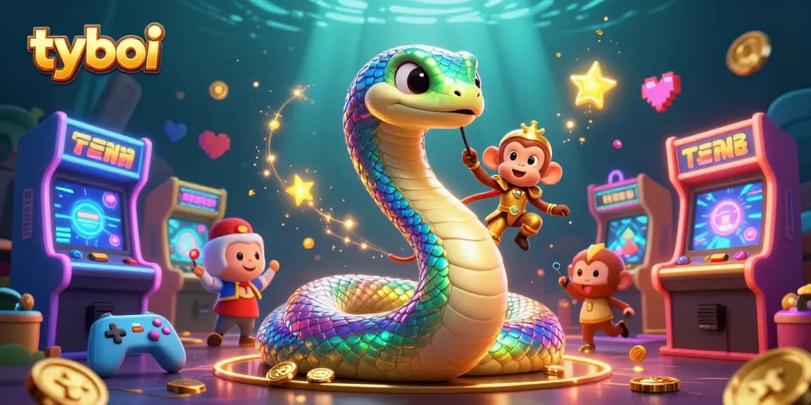 Experience the excitement of tyboi gaming with vibrant characters amidst a dazzling casino scene.
