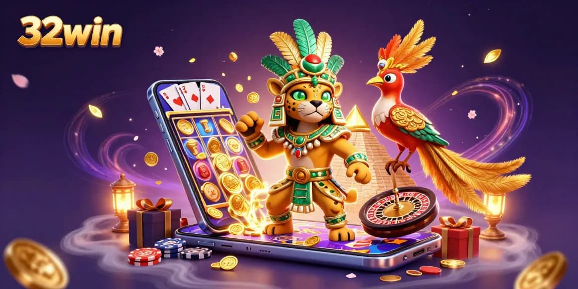 Experience thrilling gambling action with 32win's vibrant casino scene featuring rich visuals.