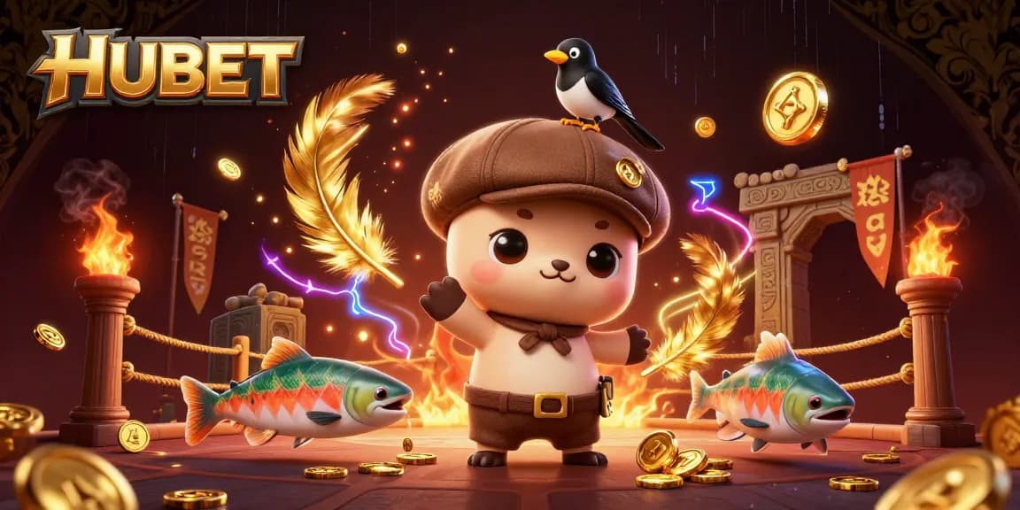 HUBET enhances gaming excitement with vibrant casino characters in a colorful atmosphere.