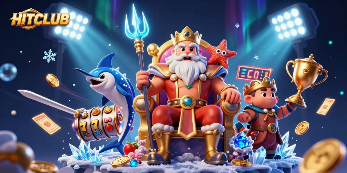 HITCLUB presents an engaging 3D slot game scene with vibrant characters and dynamic elements.