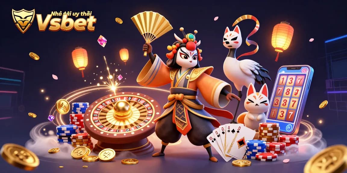 Engage with Nhà cái uy tín Vsbet for a thrilling lottery experience featuring vibrant characters and casino elements.