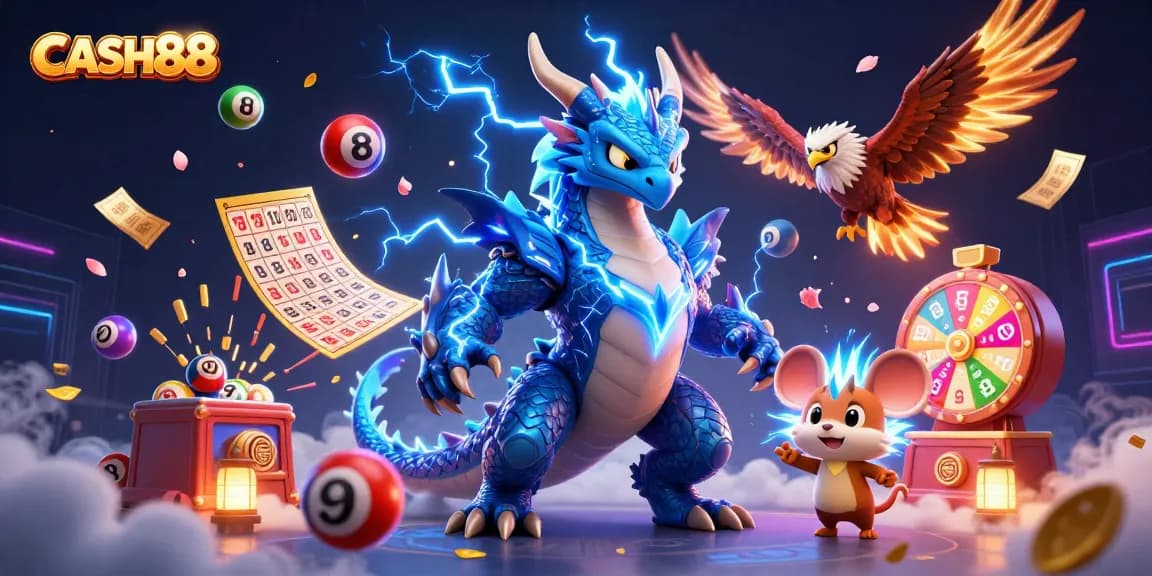 CASH88 enables thrilling gameplay with dynamic colorful lottery elements and fantastical characters in action.