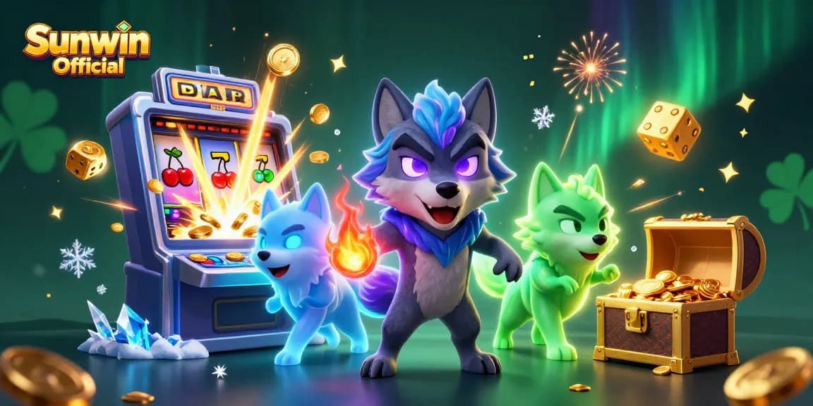 Engage with Sunwin Official's captivating slot themes amidst colorful gameplay action.