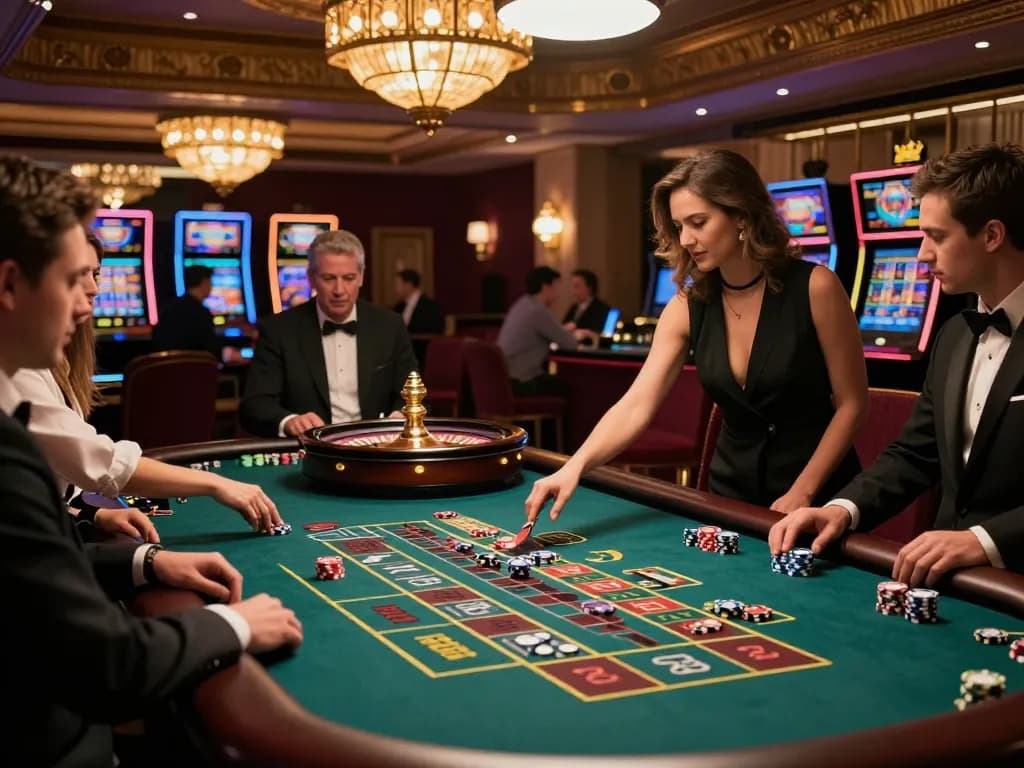 Các người chơi tận hưởng một trò chơi roulette sôi động tại casino KO66 với không khí sống động và những hành động cược năng động.