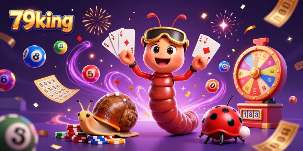 Experience the excitement at 79king with a vibrant scene of gambling characters and action.