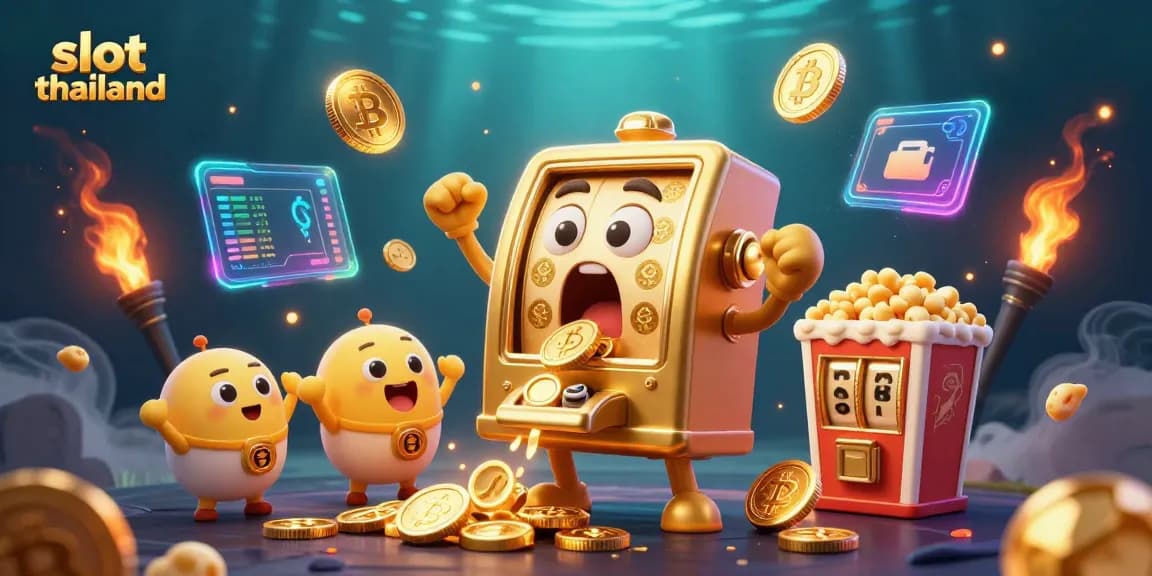 Experience thrilling wins at slot thailand with a lively 3D golden slot machine celebrating its jackpot!