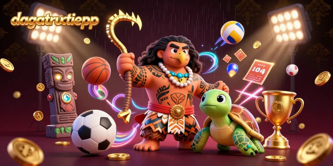 Experience the excitement of dagatructiepp with a dynamic scene featuring a hawk and turtle in a colorful casino setting.