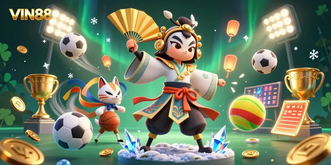 Experience the thrill of VIN88 sports betting with a vibrant illustration of action-packed gameplay.