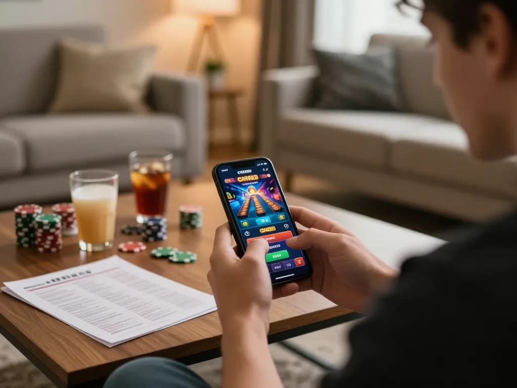 Engaging with the cm88 online casino app for a thrilling mobile gaming experience at home.