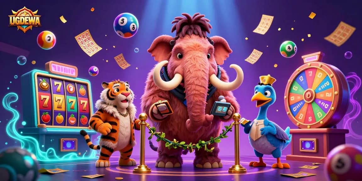 Spin to win at UGDEWA with vibrant slot reels, colorful lottery balls, and exclusive casino perks!