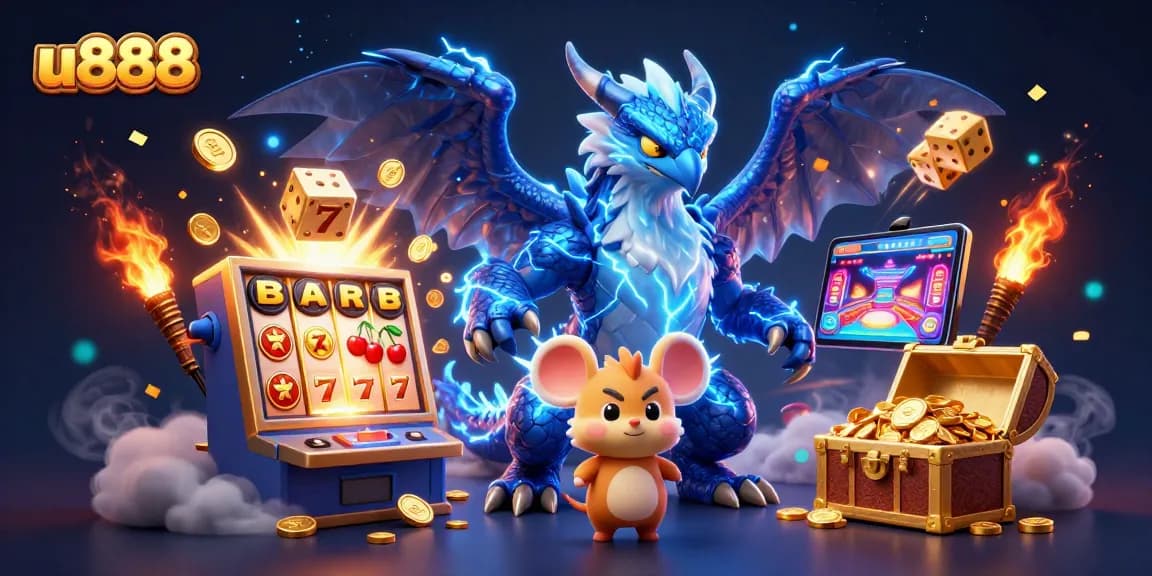 Engage with thrilling u888 casino fun as the thunder dragon and hawk take flight amidst a jackpot explosion.