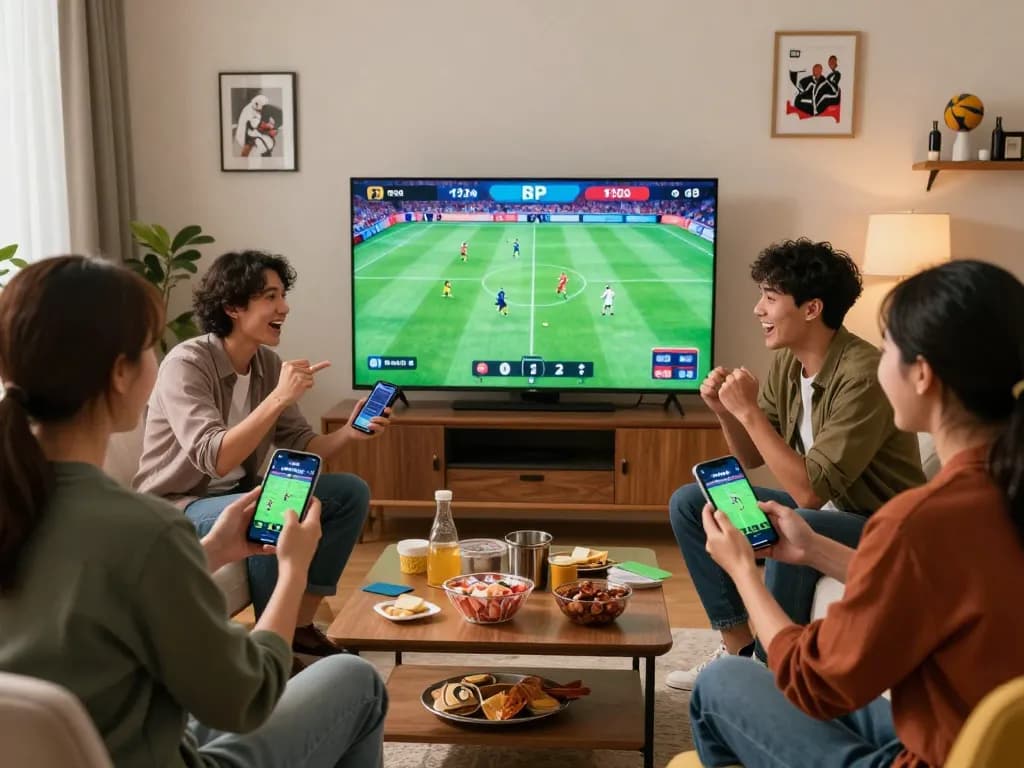 Friends enjoying a lively game night with the Myfairplay app, showcasing competitive spirit.