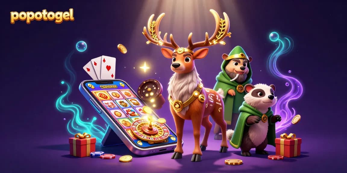 Engage with popotogel in this vibrant 3D slot gaming scene with Celtic fantasy elements and dynamic game visuals.