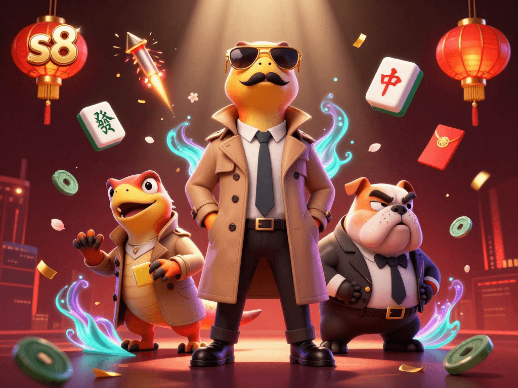 Experience the excitement of s8 as raptors sneak into a VIP casino lounge surrounded by vibrant gaming elements.
