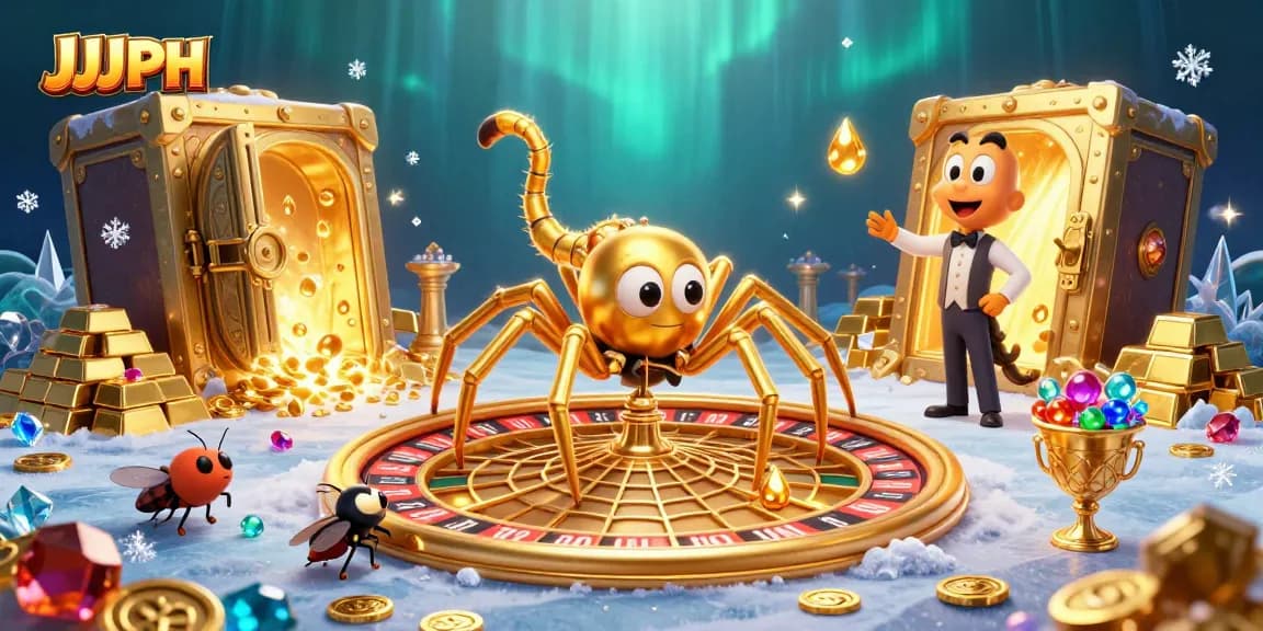 Experience thrilling bets at JJJPH with a golden web roulette scene featuring exciting gameplay elements.