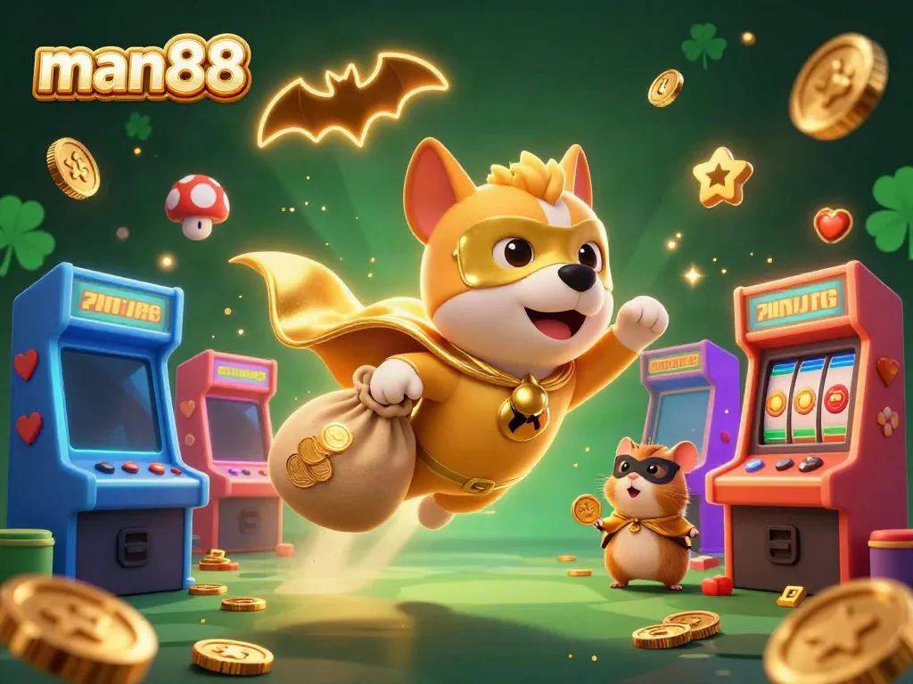 Experience exciting jackpots at man88 with superhero characters and vibrant casino elements.