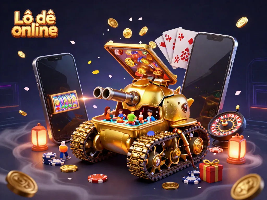 Play thrilling Lô đề online games with engaging visuals from a unique 3D casino illustration.