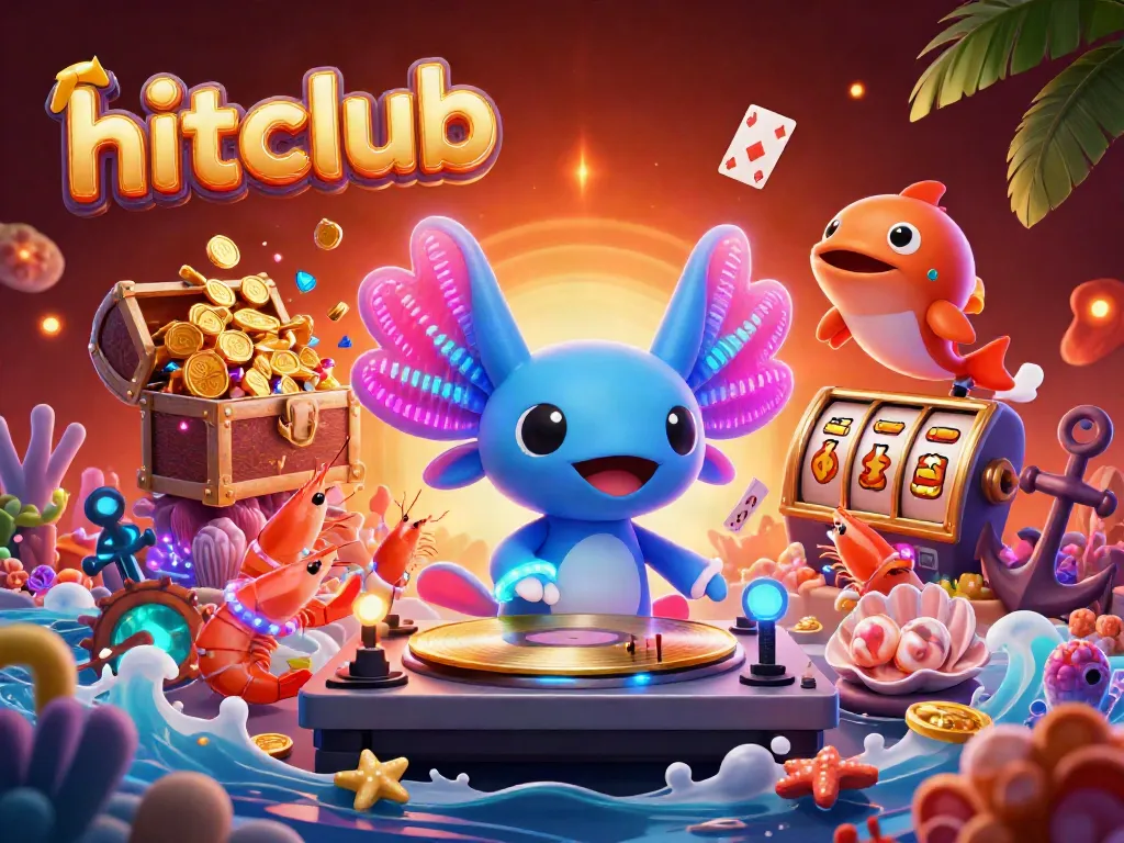 Experience the thrill of hitclub with vibrant casino-themed underwater characters and exciting game elements.