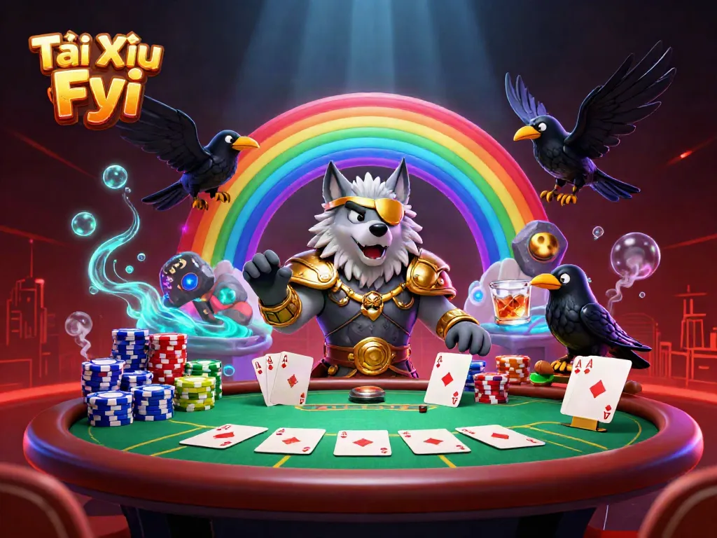 Engage with Tài Xỉu Fyi through an epic gambling scene featuring Odin and his ravens.