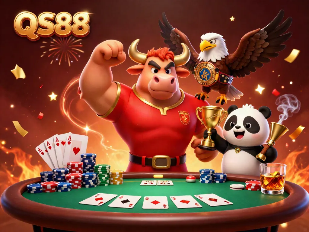 Experience the thrill of gaming at QS88 with a lively scene of victory and celebration.