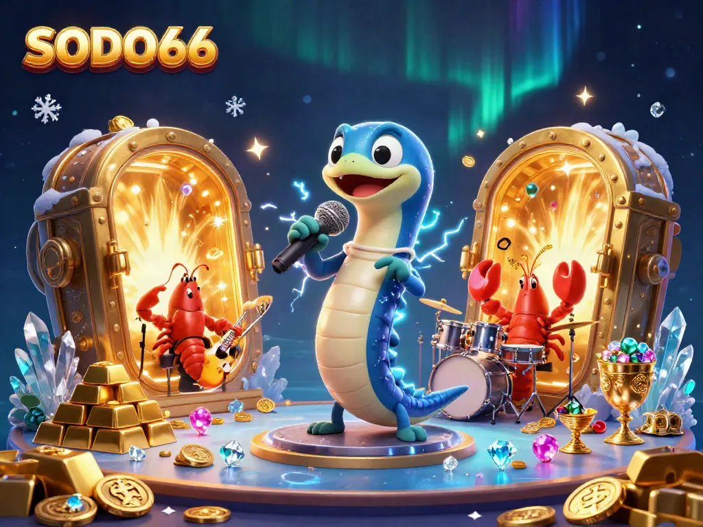 Experience the vibrant energy of SODO66 in an underwater casino with electrifying performances and treasures.