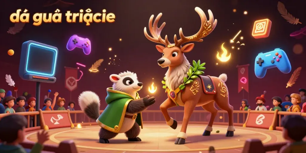 Engage in the excitement of đá gà trực tiếp with vibrant arena visuals and dynamic characters.
