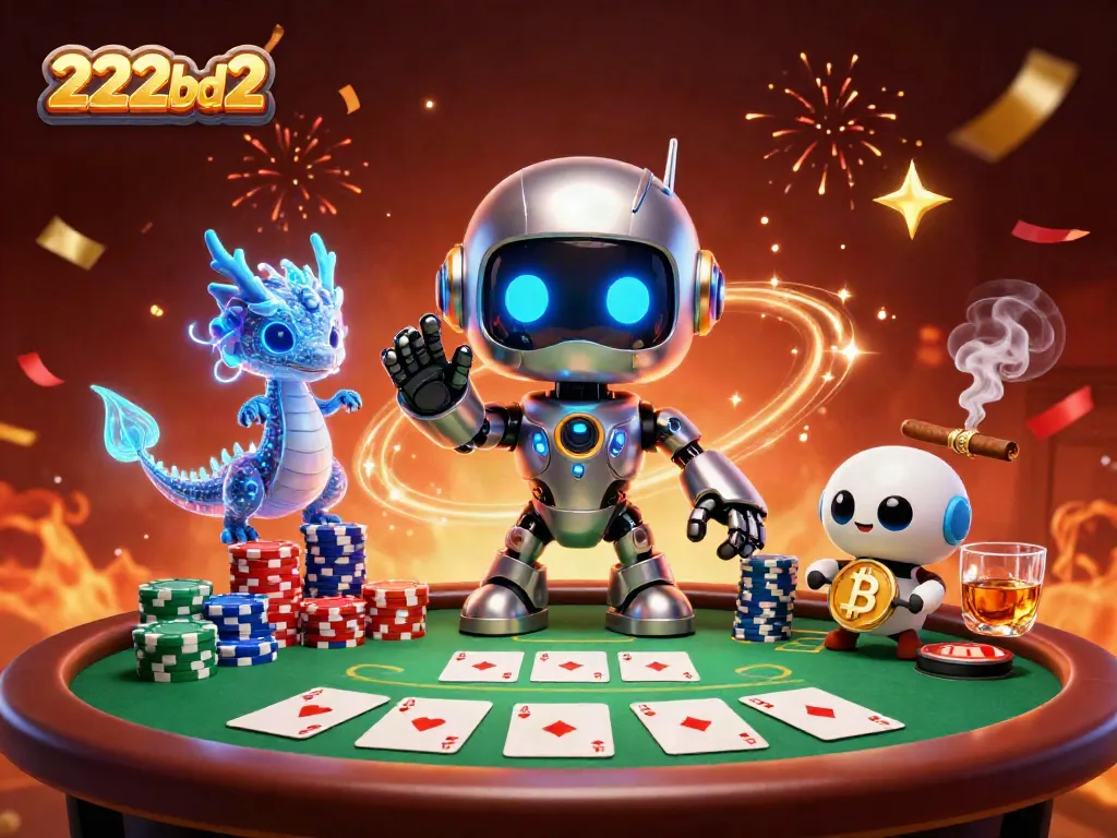 Engage with thrilling casino action featuring the vibrant characters and elements of 222bd2 amidst a dynamic poker scene
