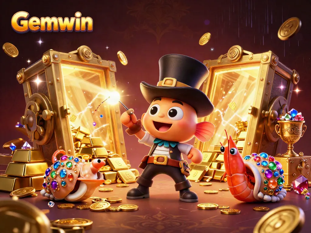 Gemwin's casino adventure scene showcasing anglerfish and treasure, engaging players with its vibrant imagery.