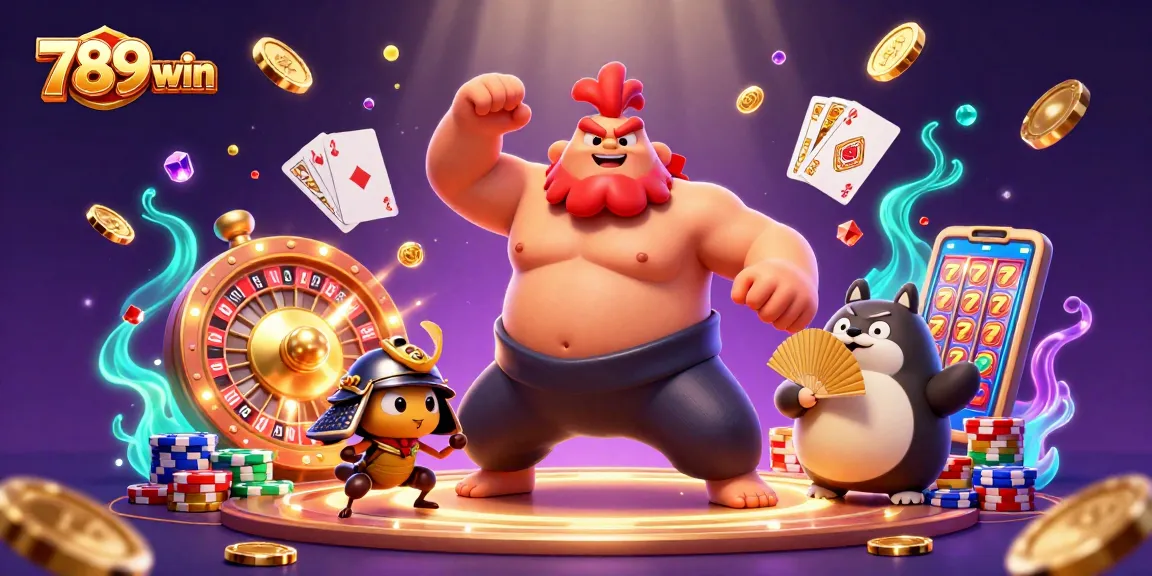 Experience the thrilling energy of 789win with powerful characters in an exciting casino scene.
