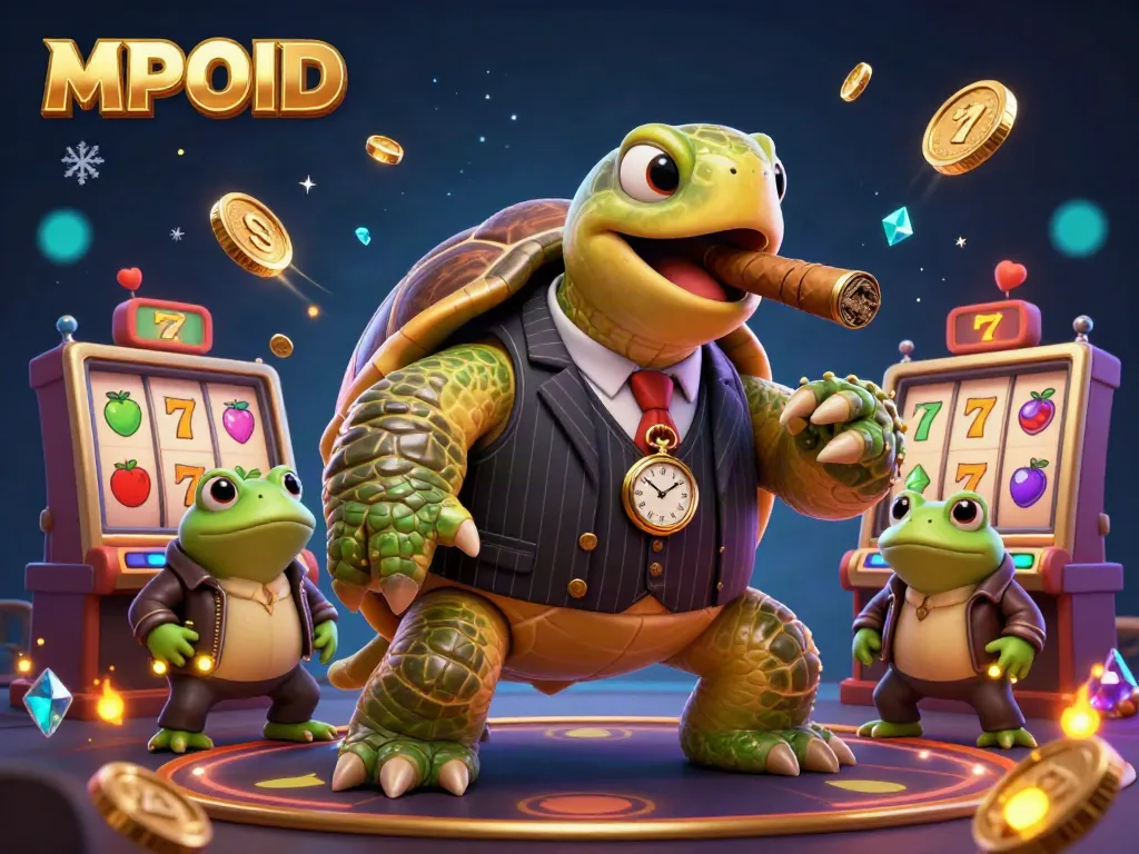 MPOID offers a vibrant casino experience with characters in action, showcasing the excitement of online gaming.