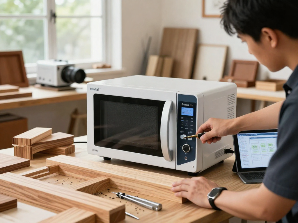 Shashel equipment effectively eliminating wood-boring beetles in a professional workshop with innovative microwave technology.