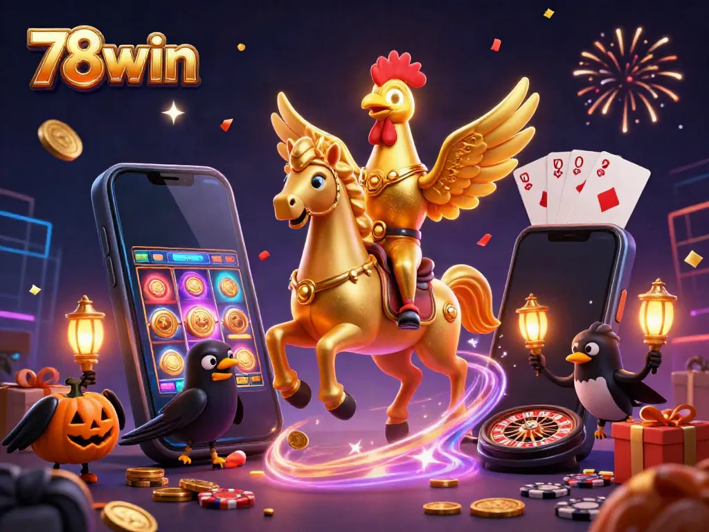 Experience thrilling gameplay at 78win with vibrant slots, golden coins, and magical characters.