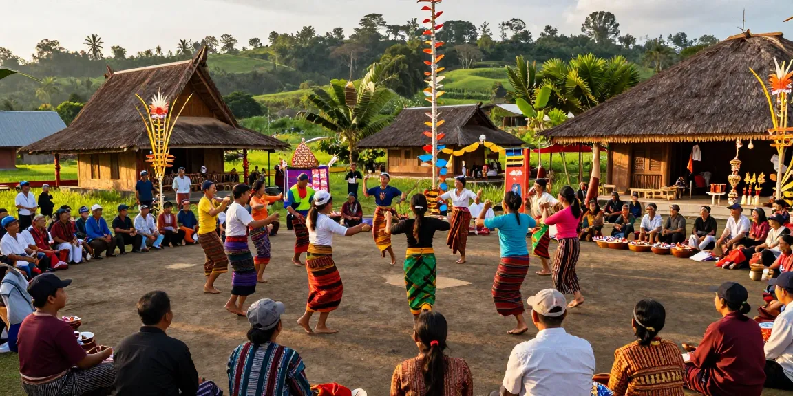 Community celebration in Baadale Village showcasing rokok88 cultural heritage and traditional dance.