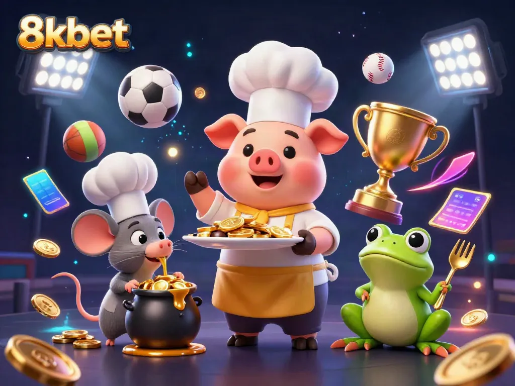 Experience the excitement of betting with 8xbet, showcased in a vibrant casino scene filled with gold coins and sports elements.