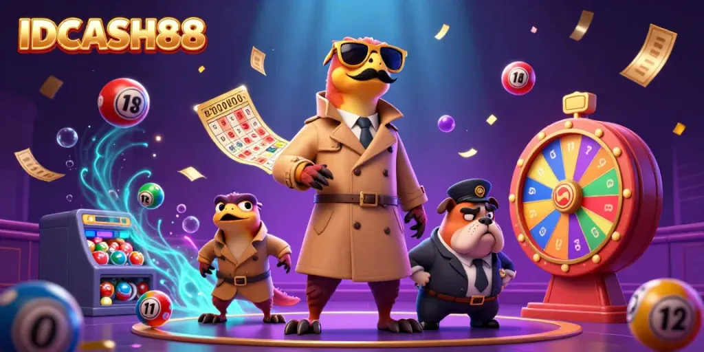Catch the fun with IDCASH88 as cartoon raptors attempt to sneak into a VIP casino lounge!