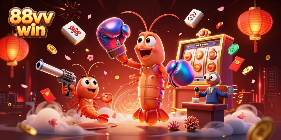 Experience the excitement of 88vv win with vibrant characters and gaming elements in a rich casino scene