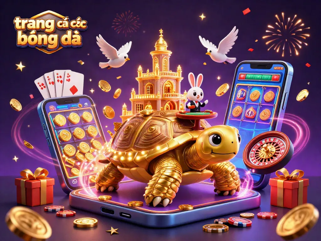Trải nghiệm trang cá cược bóng đá với hình ảnh vui nhộn của ba nhân vật 3D, vàng từ đồng xu và trò chơi trực tuyến.