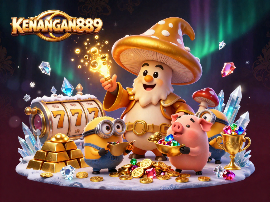 Spin the reels with KENANGAN889's dynamic casino adventure surrounded by treasure and magic.