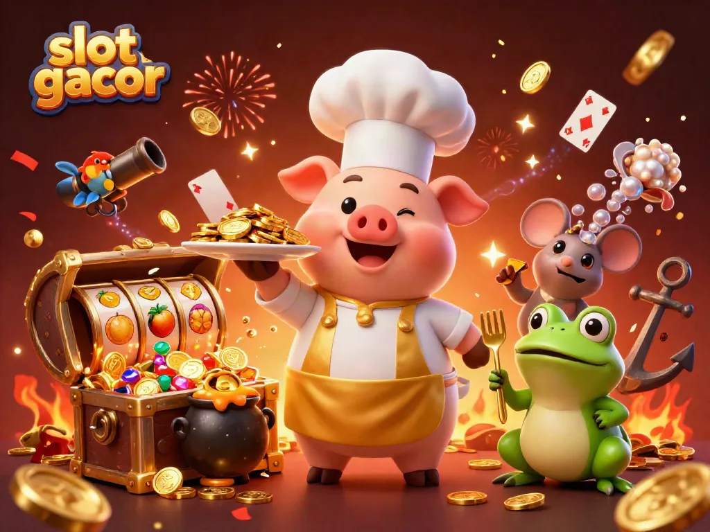 Experience the excitement of slot gacor with our vibrant 3D cartoon illustration featuring lively casino characters.