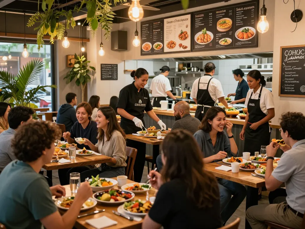 Dining experience at pokerseri restaurant with vibrant atmosphere and delicious dishes.