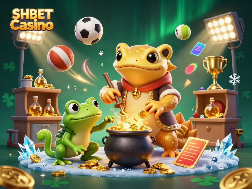 Experience thrilling gameplay at SHBET Casino with enchanting characters and sparkling gold elements.