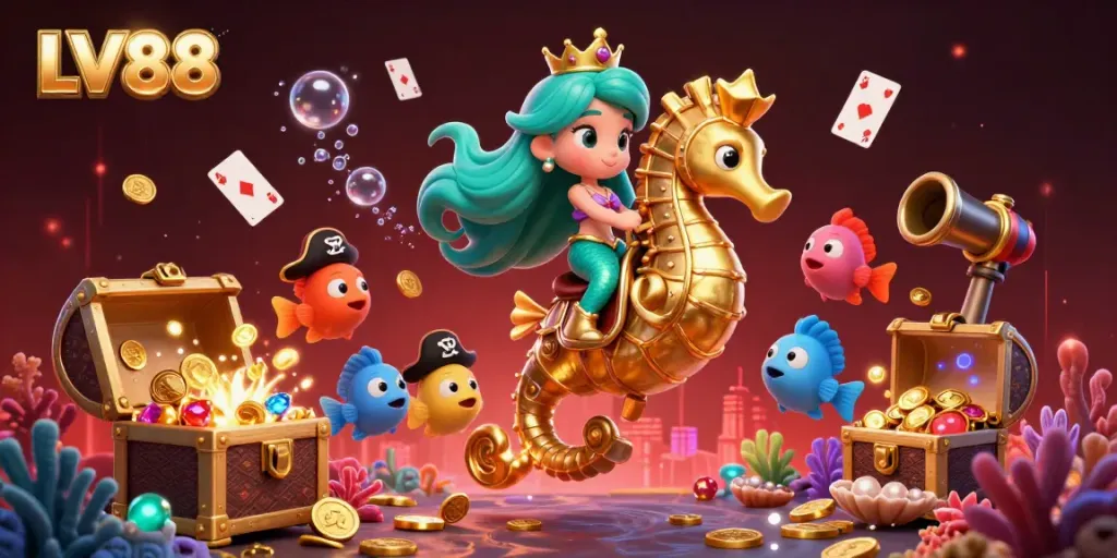 Win big with LV88 as you dive into a vibrant underwater casino world filled with treasure and excitement!
