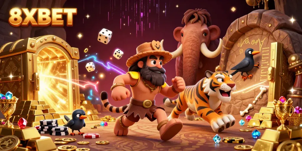 Experience exciting gameplay at 8XBET with engaging casino scenes and vibrant characters.