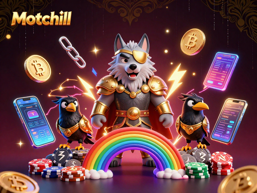 Engage with Motchill's thrilling gambling experience featuring Odin, the wolf, and Ethereum coins.