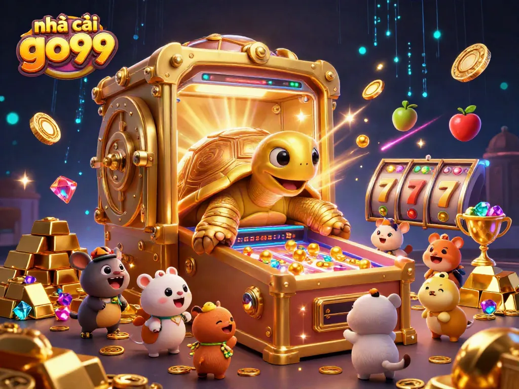 Experience the excitement at nhà cái go99 with vibrant 3D casino scenes featuring unique gambling elements.