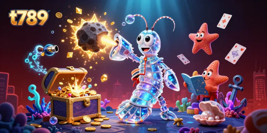 Engage in thrilling gameplay with t789 while exploring vibrant underwater treasures and casino elements.