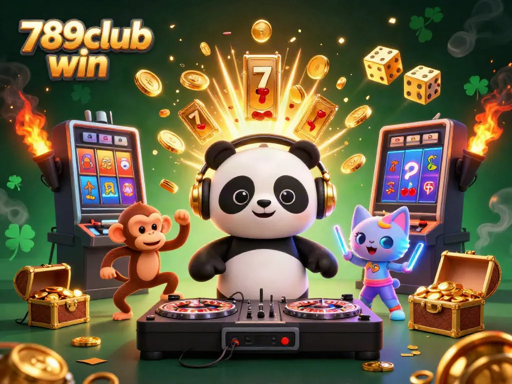 Experience excitement at 789club win with a vibrant, animated casino scene showcasing 3D characters and dynamic games.