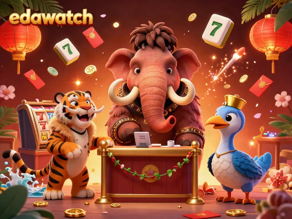 Experience an exciting edawatch gaming scene with a woolly mammoth bouncer checking IDs next to a saber-tooth tiger VIP.